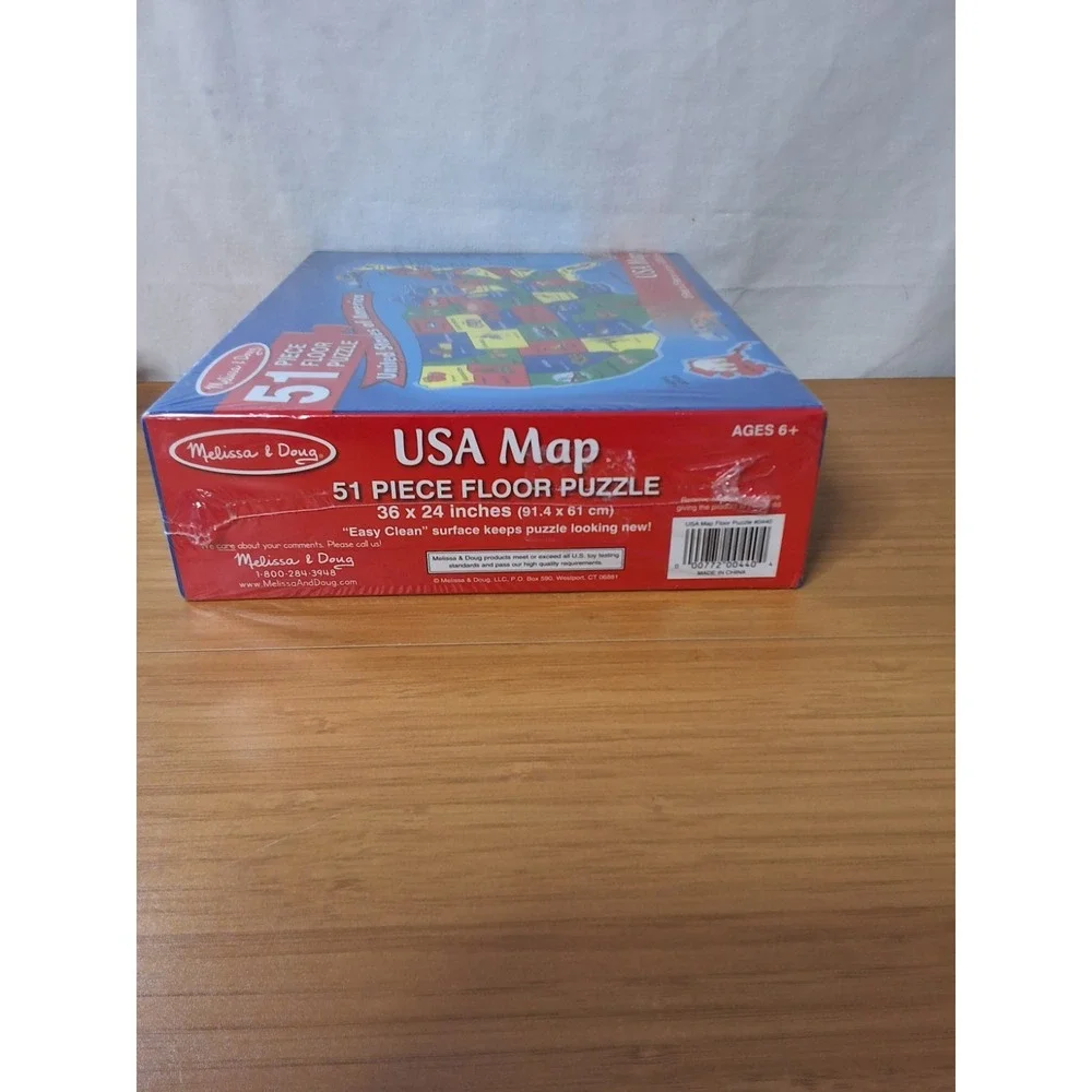 Melissa & Doug USA Map Floor Puzzle 51pcs 3' X 2' SEALED